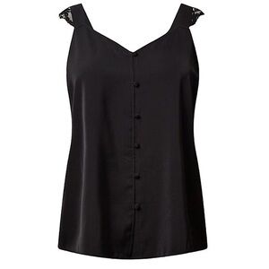 TORRID Studio Crepe de Chine Lace Trim Button Front Tank Top NWT‎